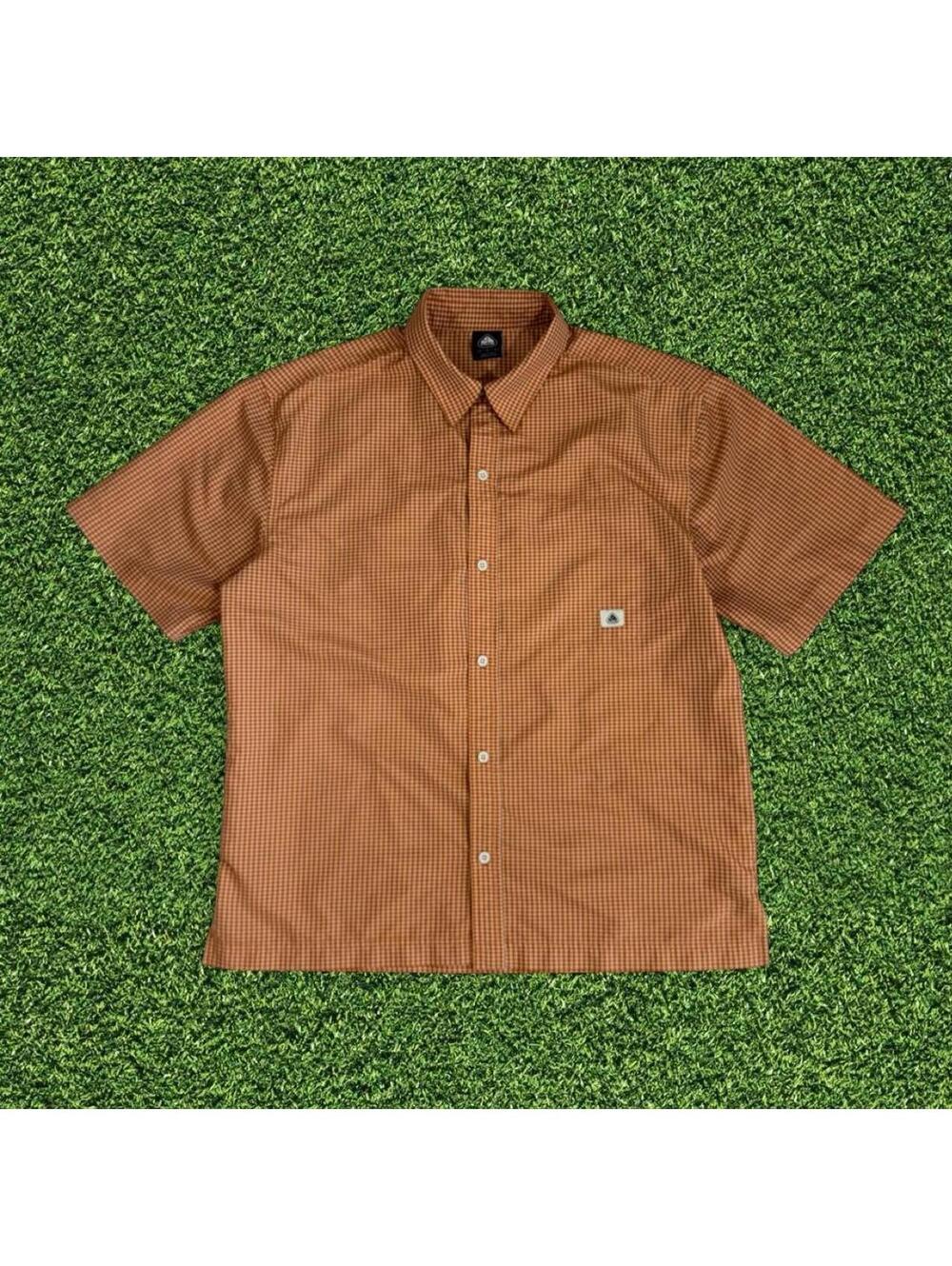 Nike ACG Orange Button Up Shirt Size M Outdoor Hiking Trail Summer Top
